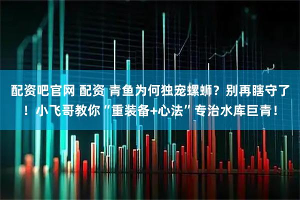 配资吧官网 配资 青鱼为何独宠螺蛳？别再瞎守了！小飞哥教你“重装备+心法”专治水库巨青！